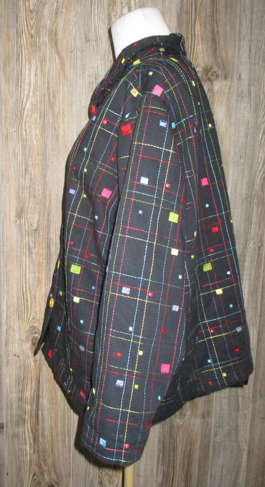 Vintage Studio Works Colorful Blazer Jacket Rainbow 80s 90s Career Office Unique