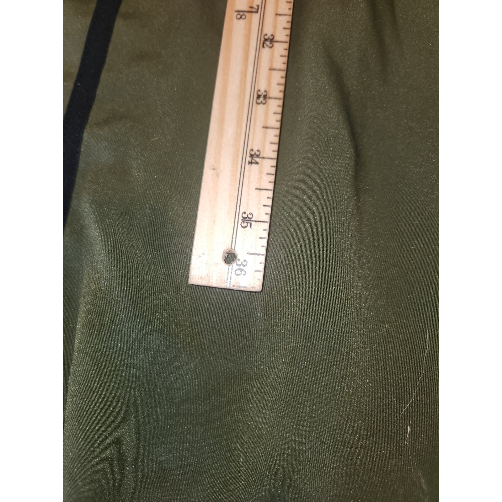Hana Sung NEW Vintage Olive Green Wavy Trim Button Front Midi Dress Size 14