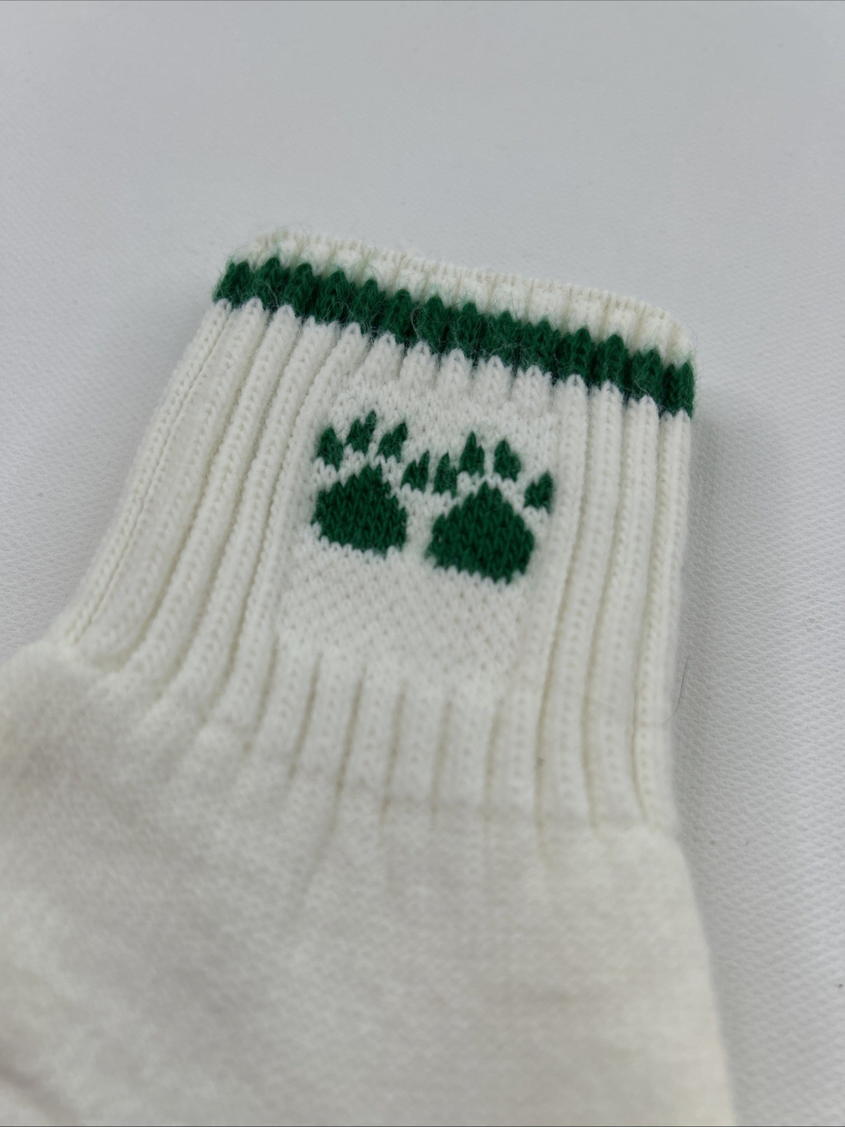 VTG Socks Cheerleading NOS Acrylic Nylon 6.5-8 White Green 90s USA TCK New 80s.