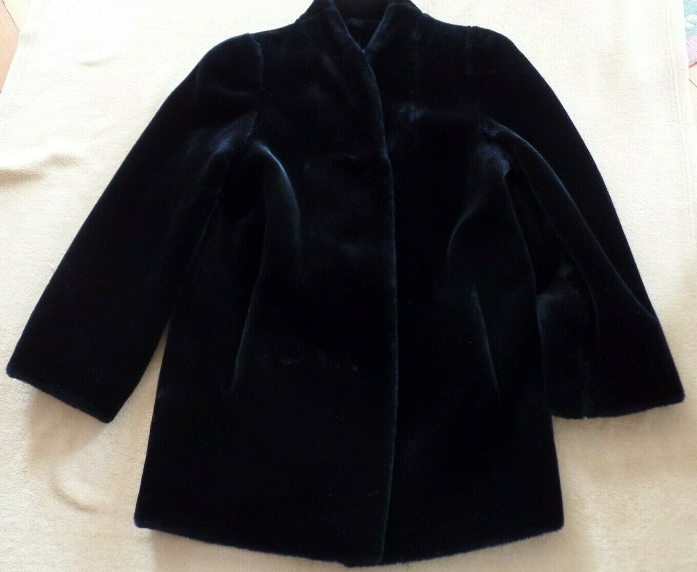 Vintage Borgessa faux fur jacket, medium (8-10), Sears Fashions, mandarin collar