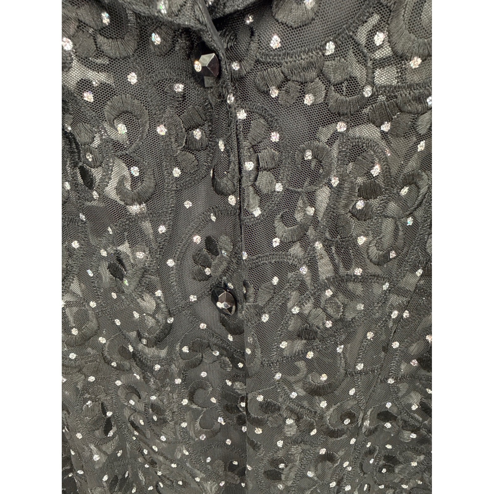 Vintage MaxiMa Evening Jacket Womens XL Lace Rhinestones Elegant Gala Bling