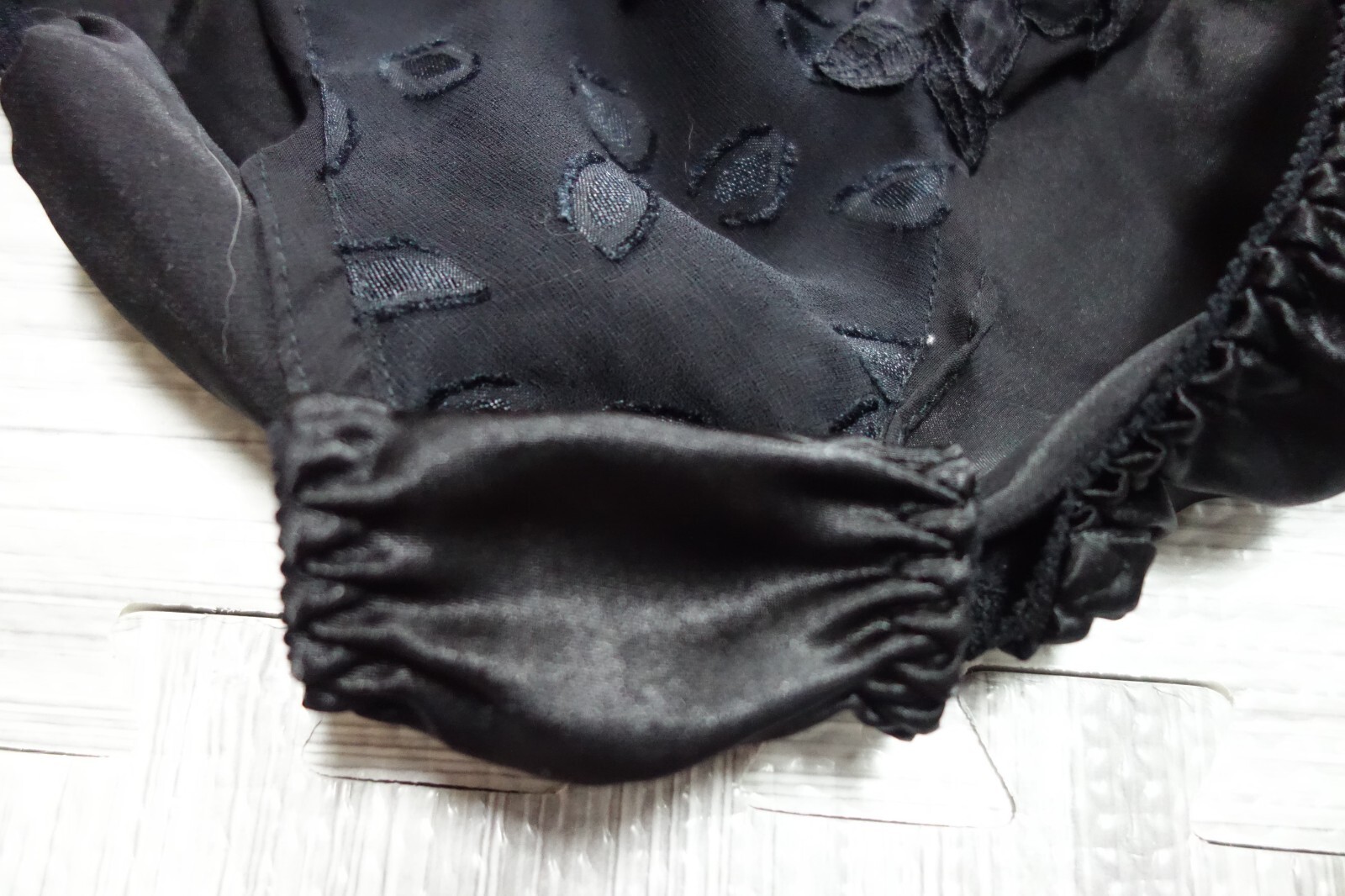 Vtg Gold Label Victoria’s Secret Panties Satin Lace S Wet Look Chiffon Panel