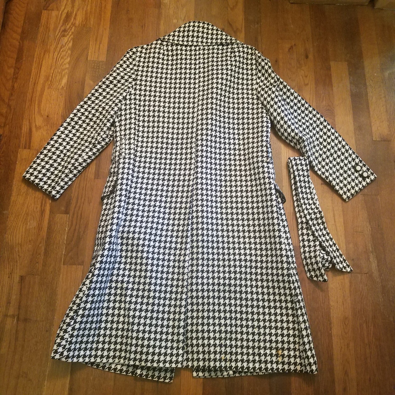 Womens Houndstooth Peacoat Jacket Vintage 50s 60s S/M Thalhimers Union Made