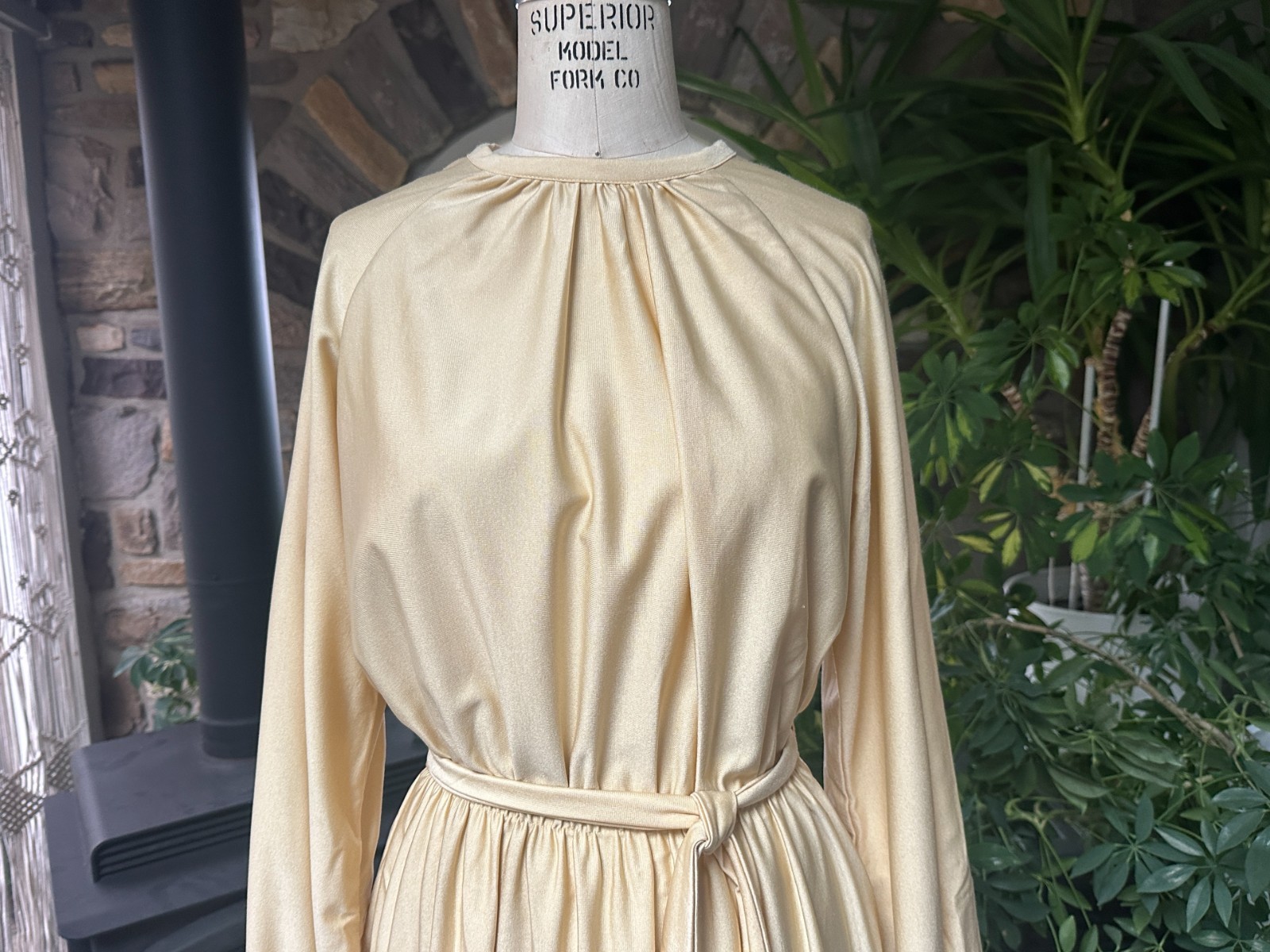 Vintage 1970s Flowing Buttery Ivory Quiana Knit Dress Schrader Sport New York