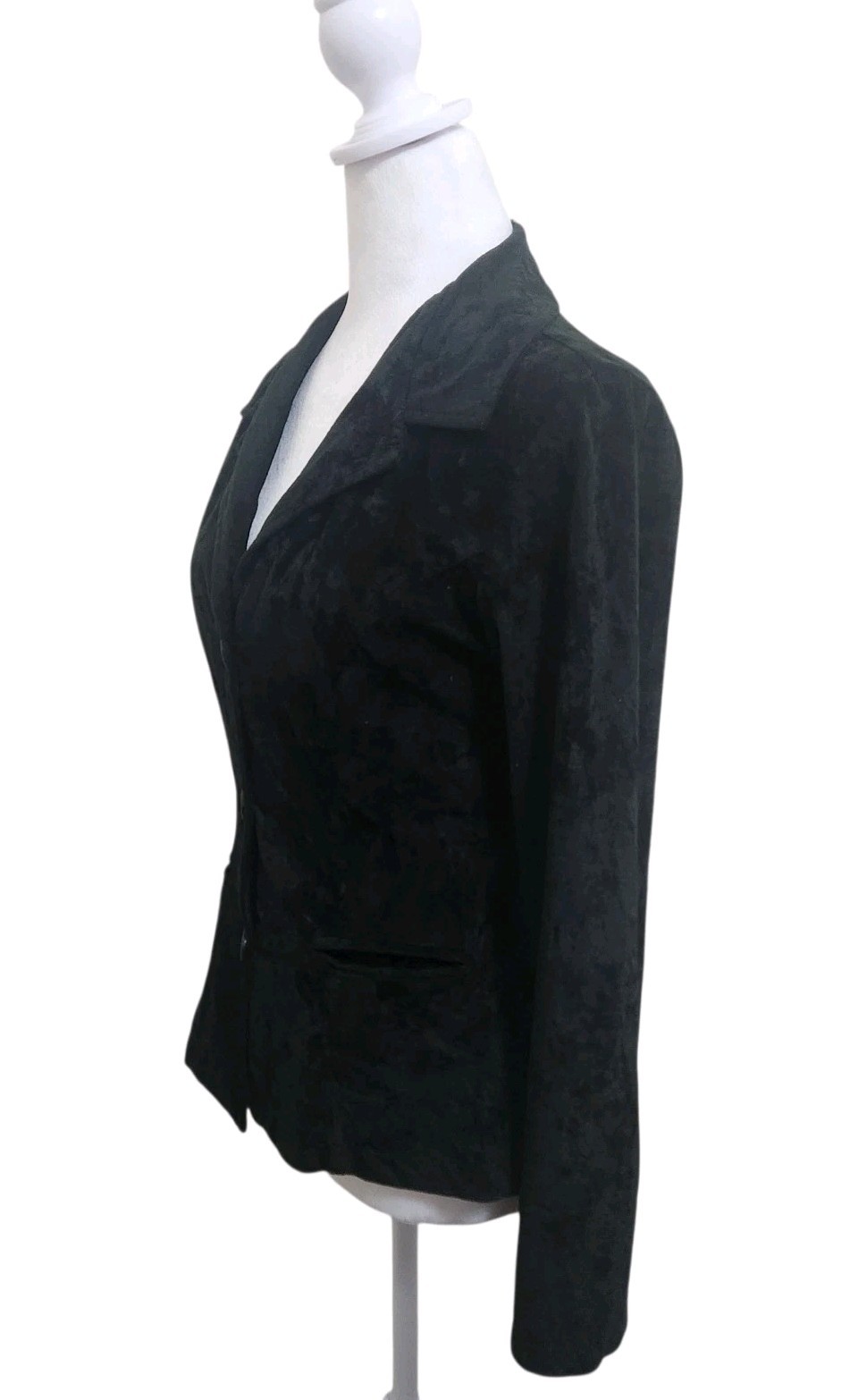 Vtg Velour Shacket Blazer 90s Y2K Womens S/M Black Whimsigoth Witchy