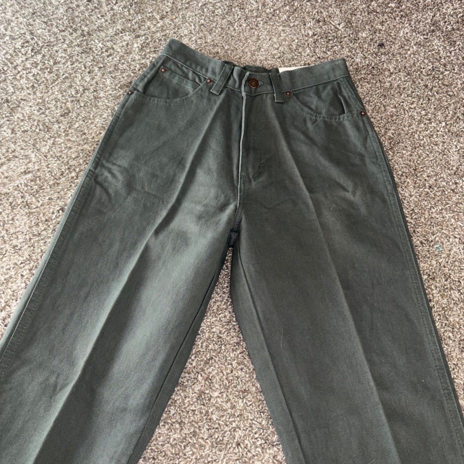 Vintage 90s Jordache High Waist Taper Jeans Green NWT DEADSTOCK fits 24″ 3/4 5/6