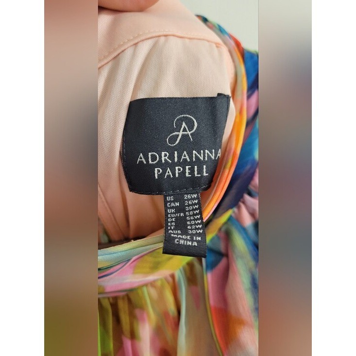 Adrianna Papell Plus Size 26W Floral Chiffon Halter Dress