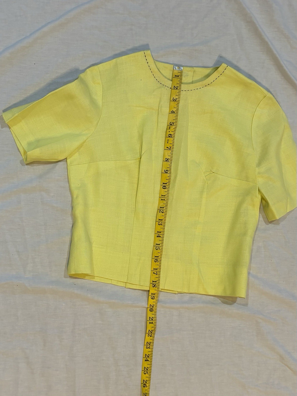 Vintage 60s 70s Jeanne Durrell Dallas 3 Pc Suit Mod Yellow Skirt Set Size 8