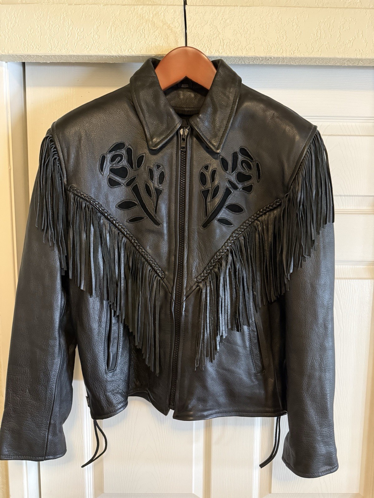Women’s Heavy Leather Motorcycle Jacket Size Extra Large