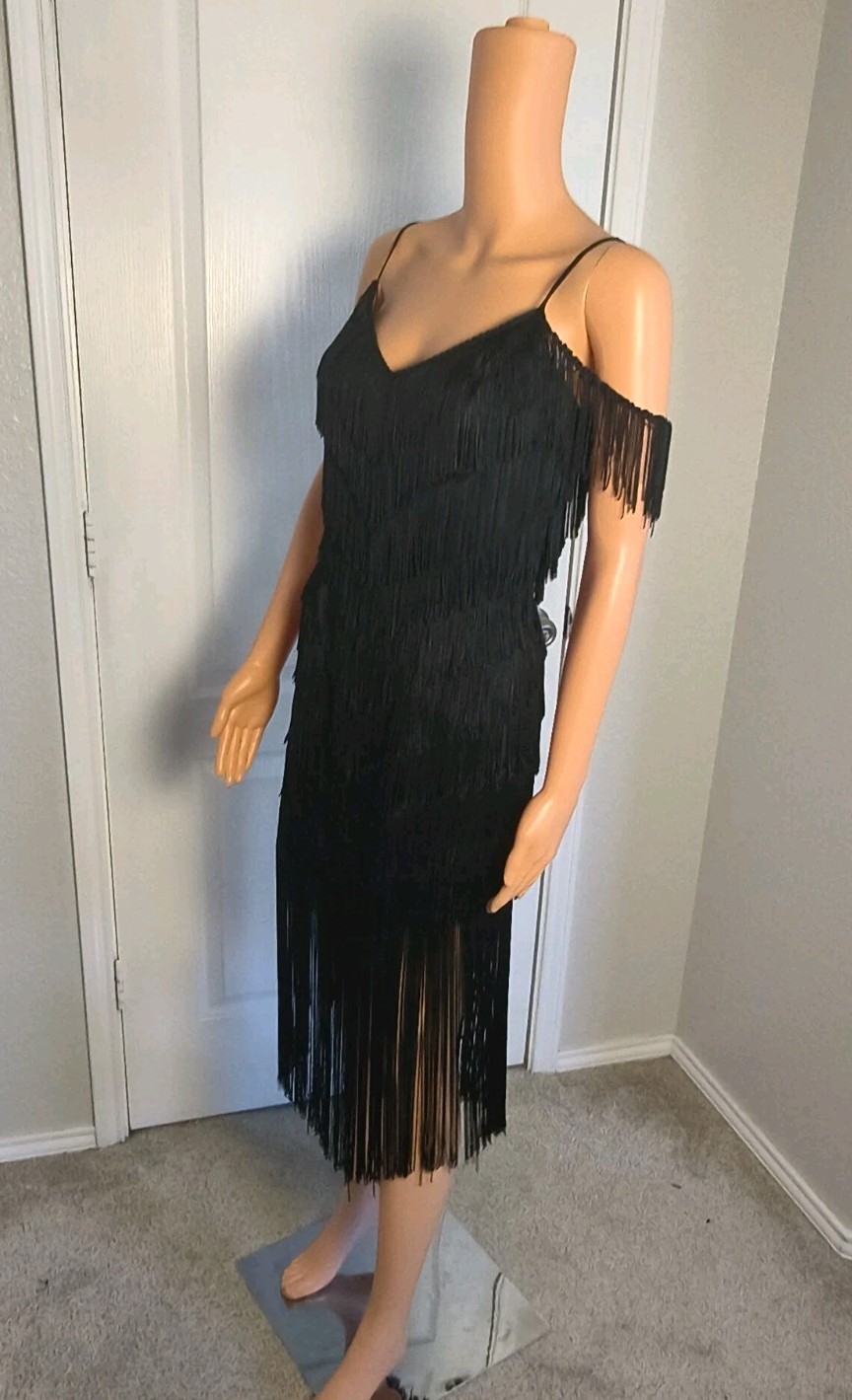 Vintage Fringe 80’s Flapper Sexy Party Dress Size 9/10 by TD4 Electra – DP32