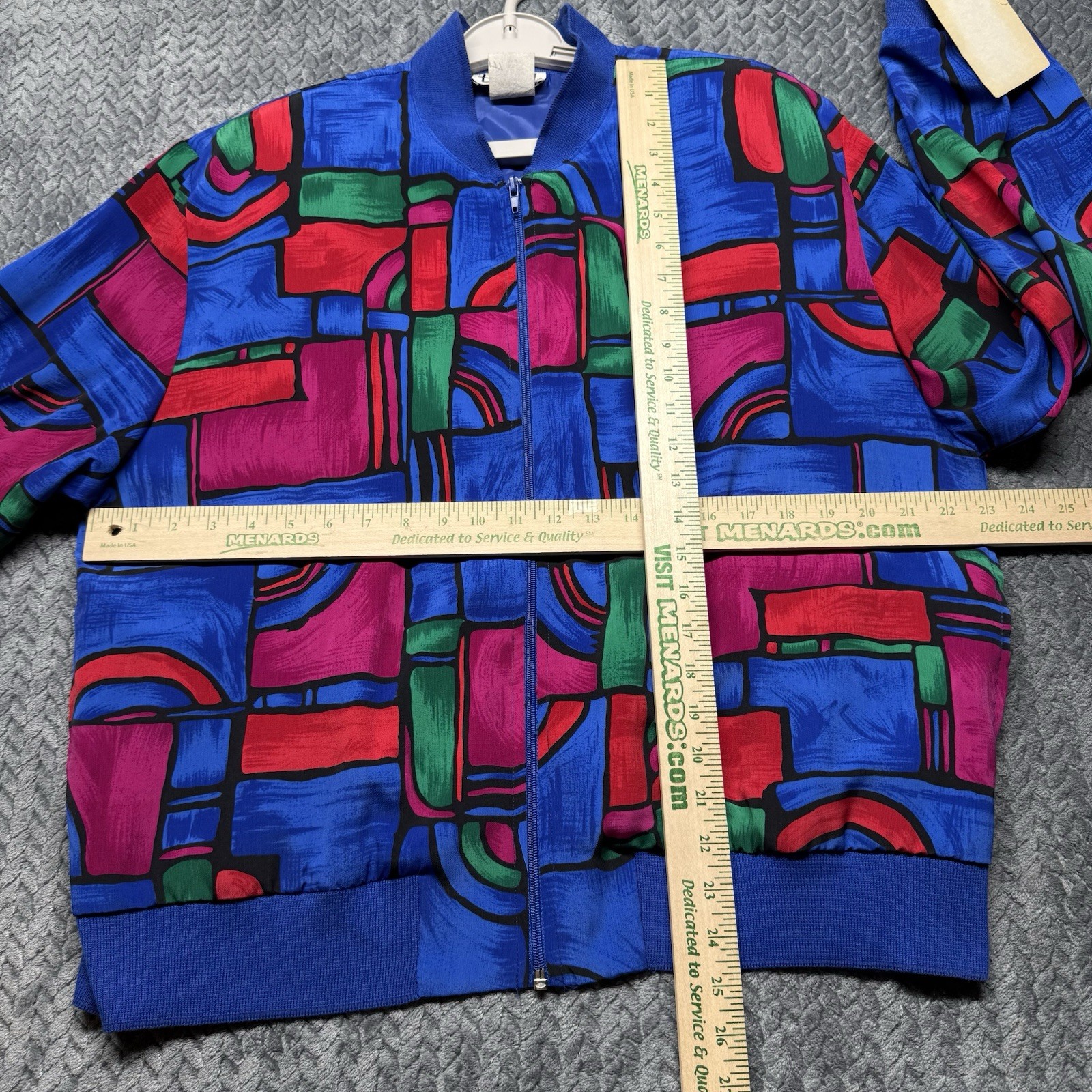 NEW Street Smart By Teddi Bomber Jacket XL VTG Abstract Art Multicolor 80s 90s