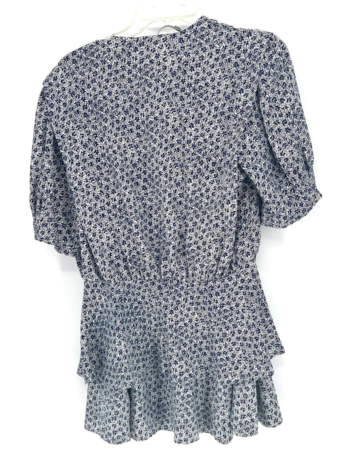 Laura and Jayne Vintage Floral Dress Set Size 8 Blue Cream Peplum Mini 2 Piece