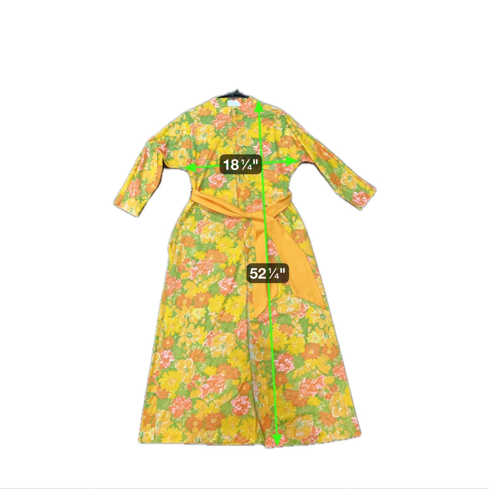 Vintage At Home Wear Van Raalte Sash Belt Floral Maxi Dress Size Medium Boho
