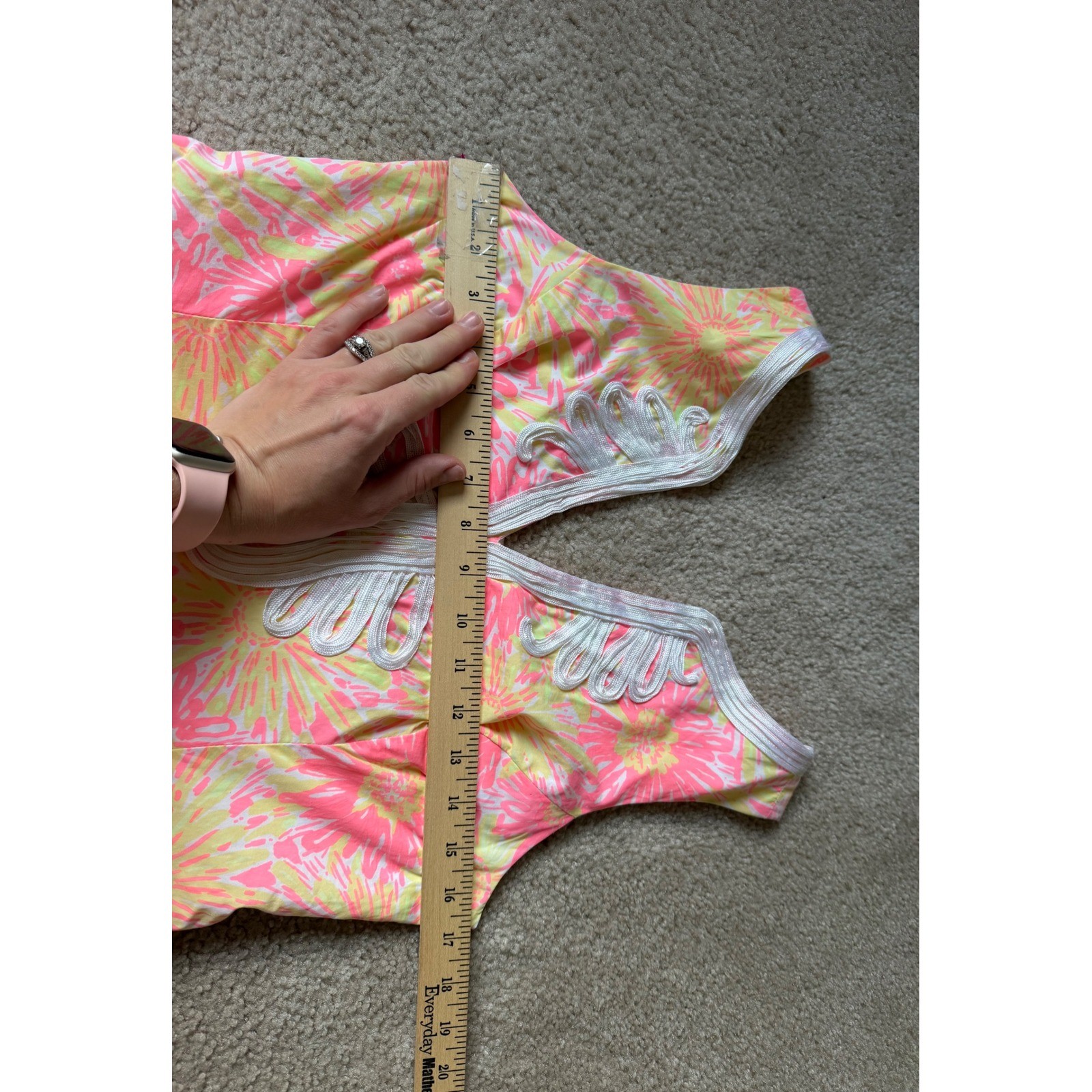 Lilly Pulitzer Mini Dress Janice Shift Resort White Sun Kissed Pink Yellow 6