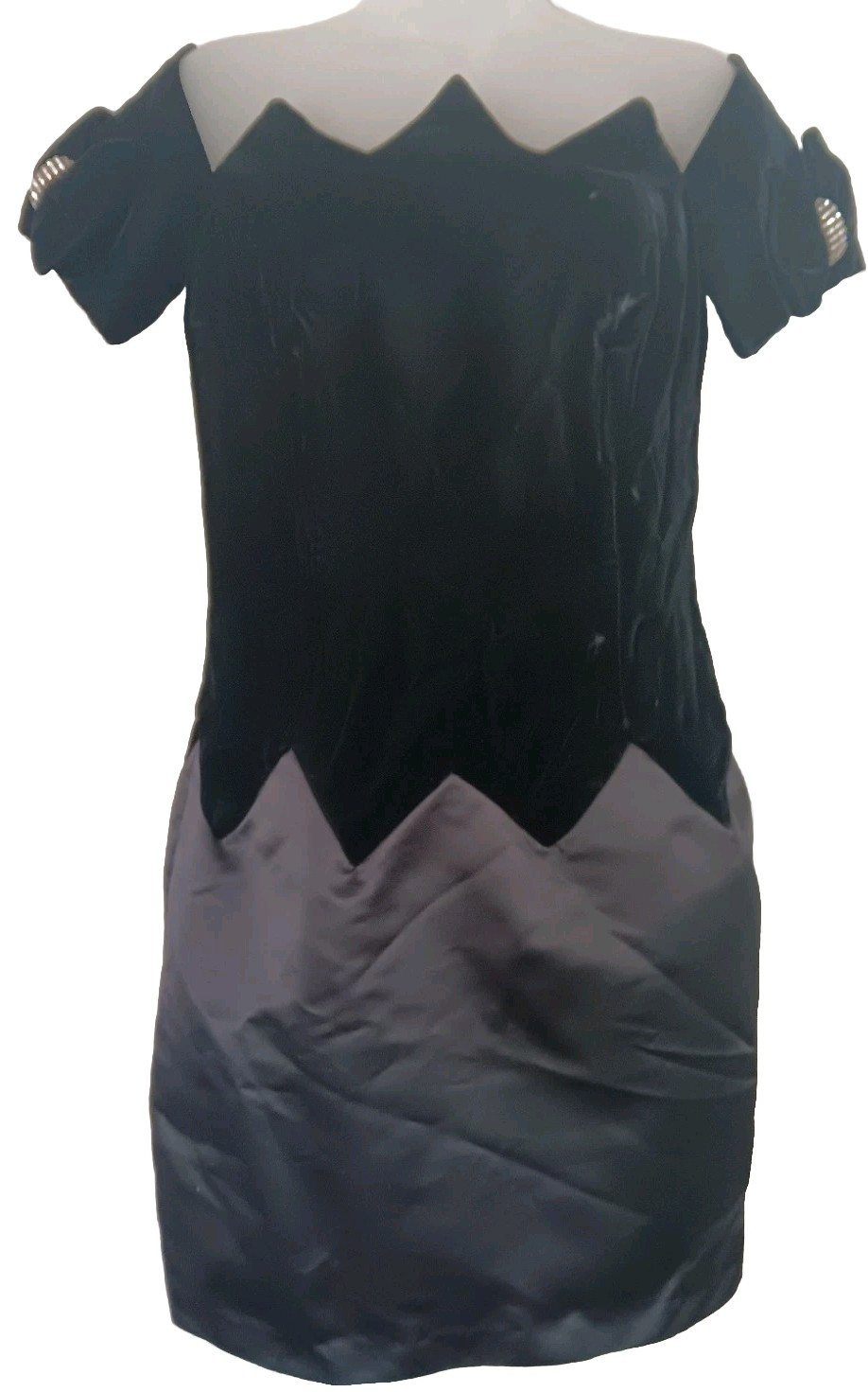 Vintage 80’s Black Velvet & Satin Cocktail Dress Evenings By Raul Blanco Size 8