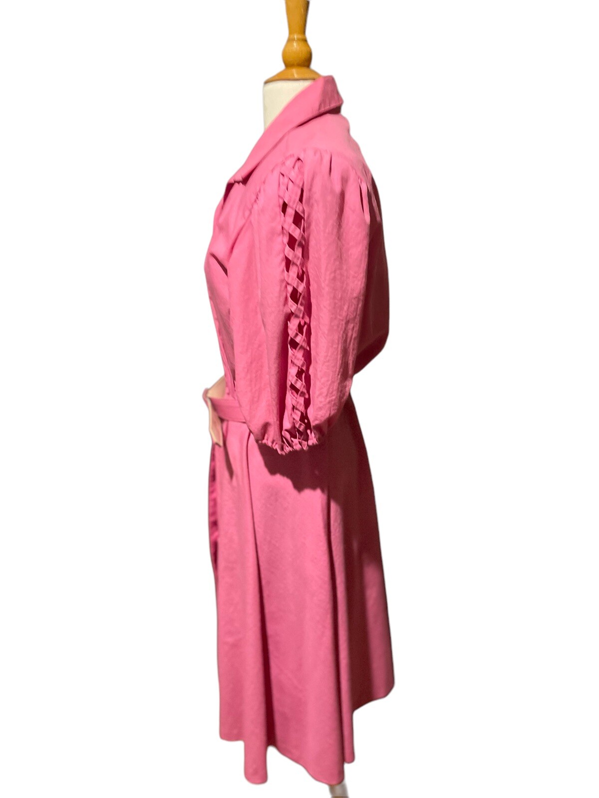 WILLI OF CALIFORNIA Size 12 Elastic Waist Puff Sleeve Vintage Midi Dress