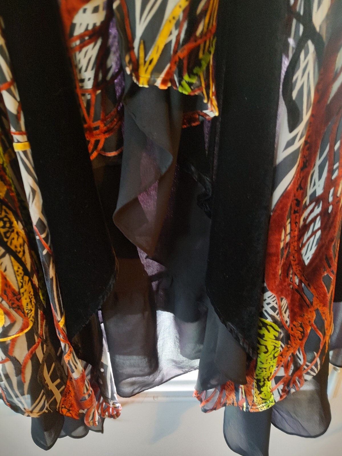 Vintage Silk/Velvet Tunic Jacket, Flowy With Layers Med/Lg