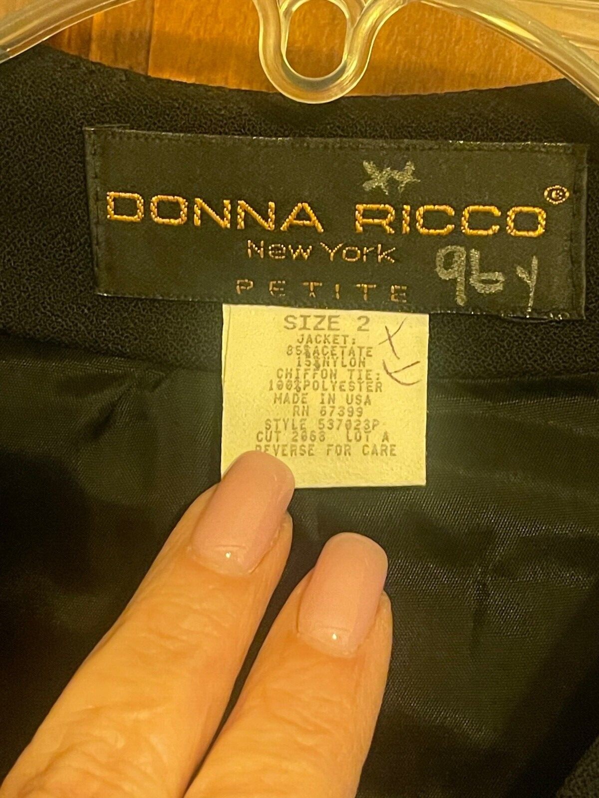Vintage Donna Ricco Formal Blouse w/Caren Desirée Dress Black sz 2