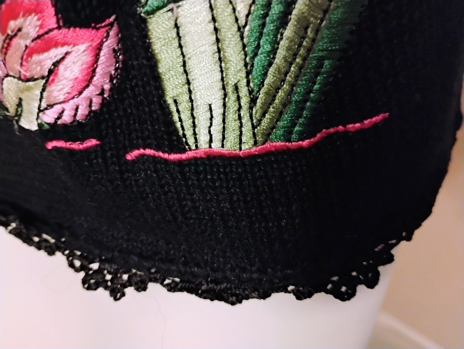 VTG 80’s Coastal Grandma’s „Jenny” Black with Embroidered Flamingo 🦩 & Frog M