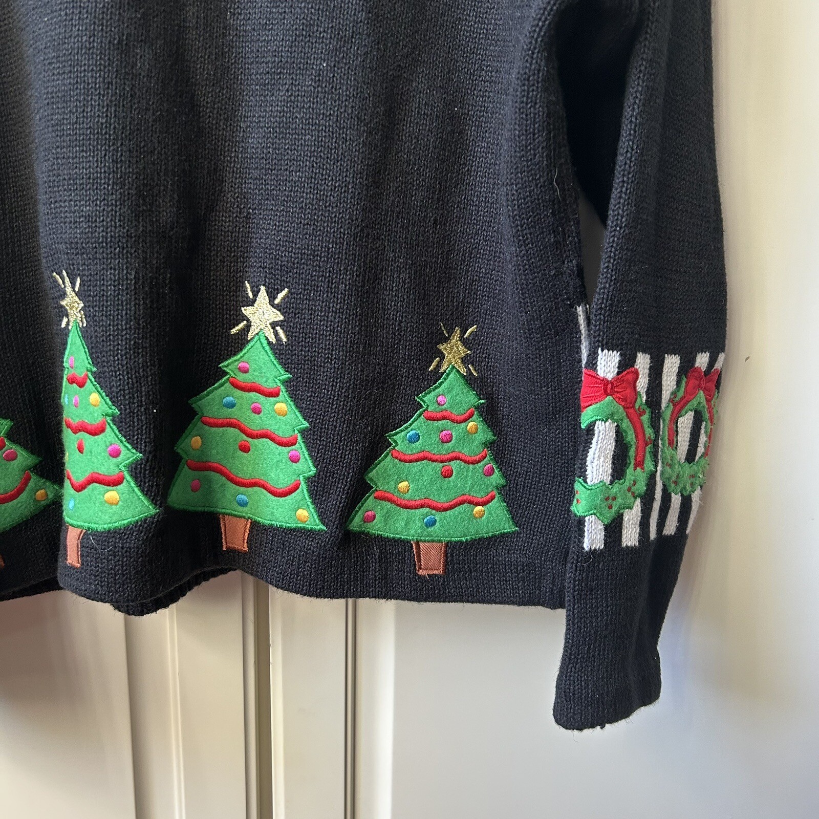 Vintage 1980s Bouillabaisse Deborah Christmas Festive Granny Teacher Cardigan M