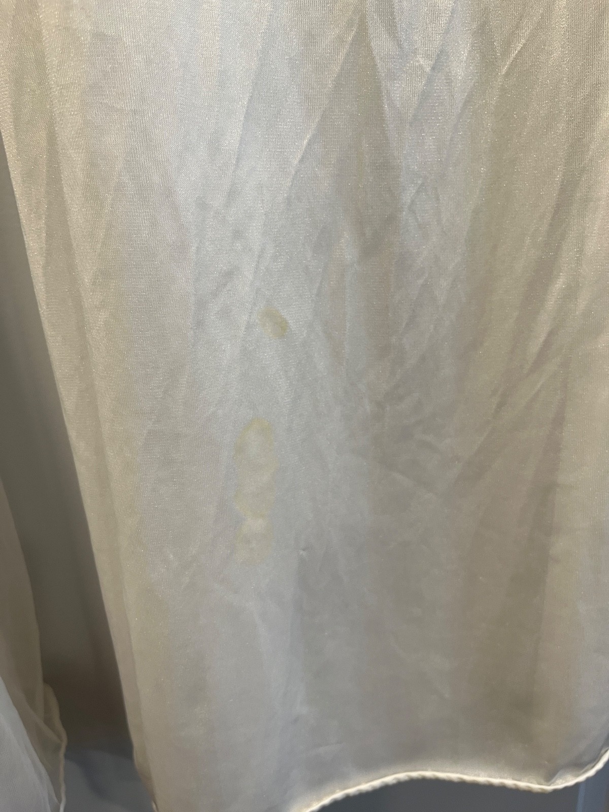 Vtg Suzy Star Boutique WHITE With Sequin Nylon PEIGNOIR Robe/Nightgown Set Large