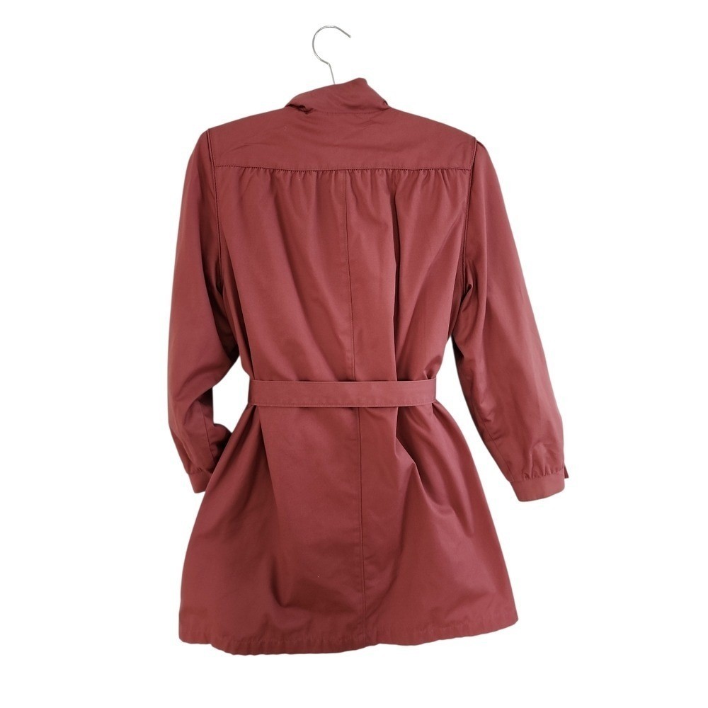 VTG London Fog Trench Coat Women 10 Reg Burgundy Classic Preppy Retro Outwear