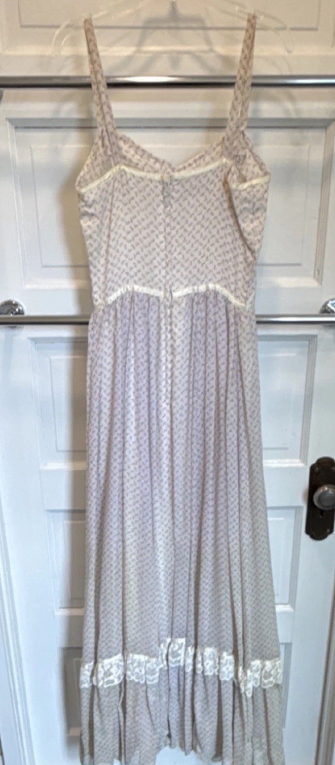 Vintage Gunne Sax by Jessica Prairie Floral Print Maxi Dress with lace jacket