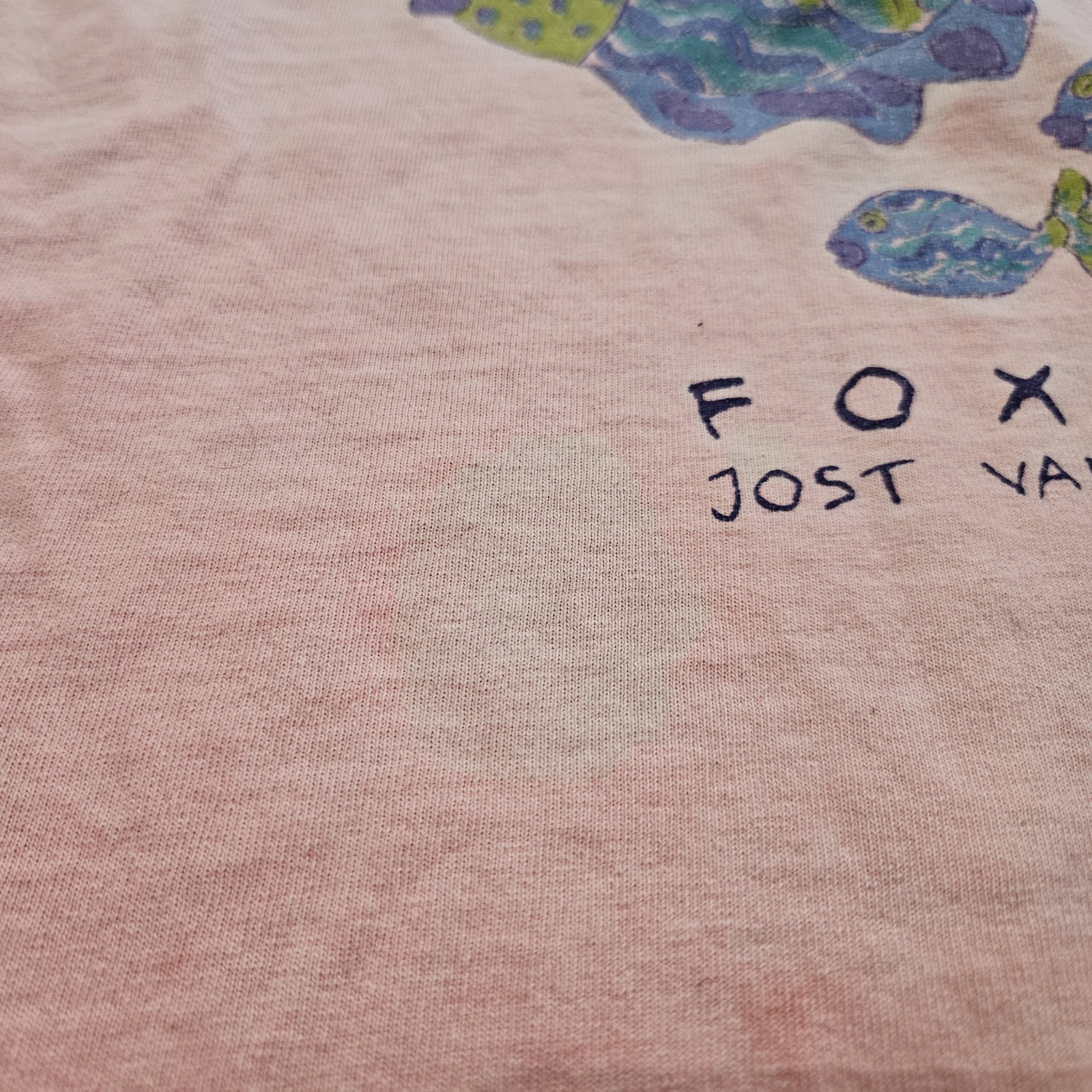 Vintage Kantoo Cropped Pink Foxy’s Jost Van Dyke Fish Shirt One Size.