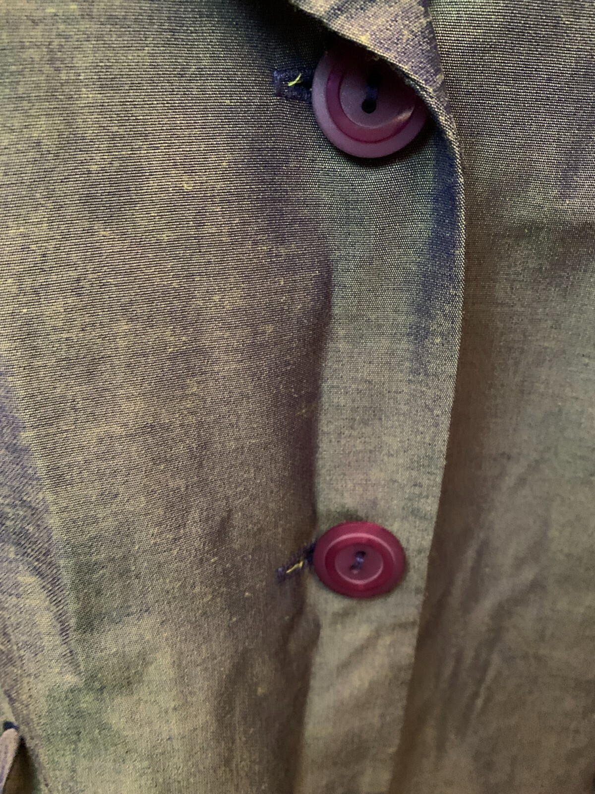 Vintage D.J. Summers 4-Button Iridescent Blazer Top – Women’s 24W, Green/Purple