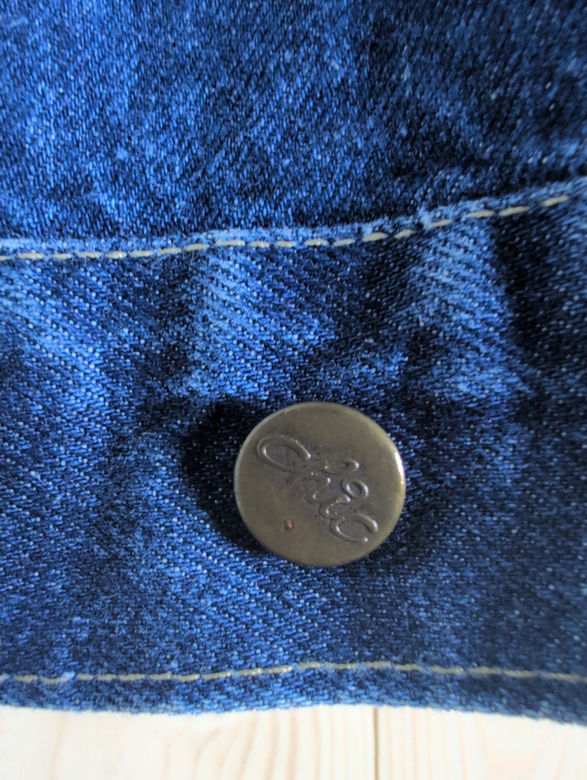 Vintage Women’s Blue jean jacket Sunset Blues made by Chic S Medium