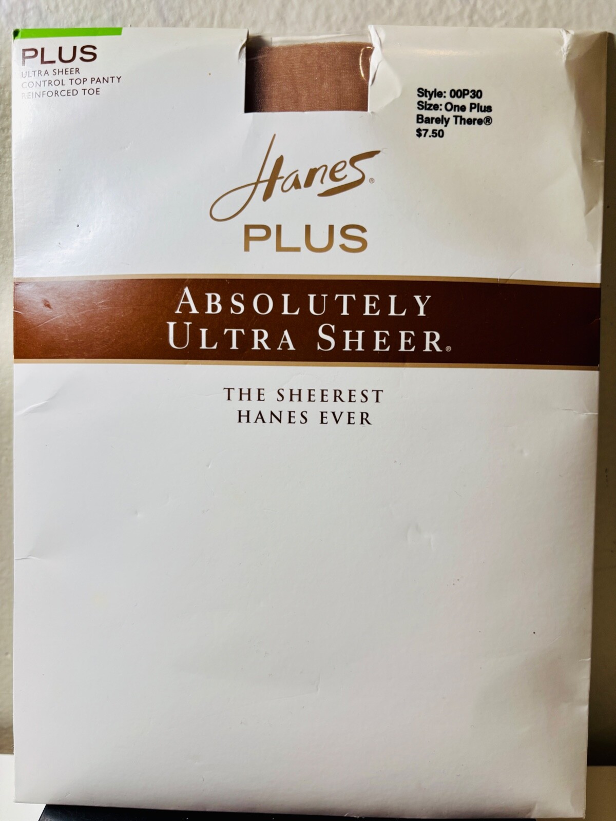 NEW HANES PLUS TOP BARELY THERE PANTYHOSE ABSOLUTELY ULTRA SHEER NYLONS*ONE PLUS