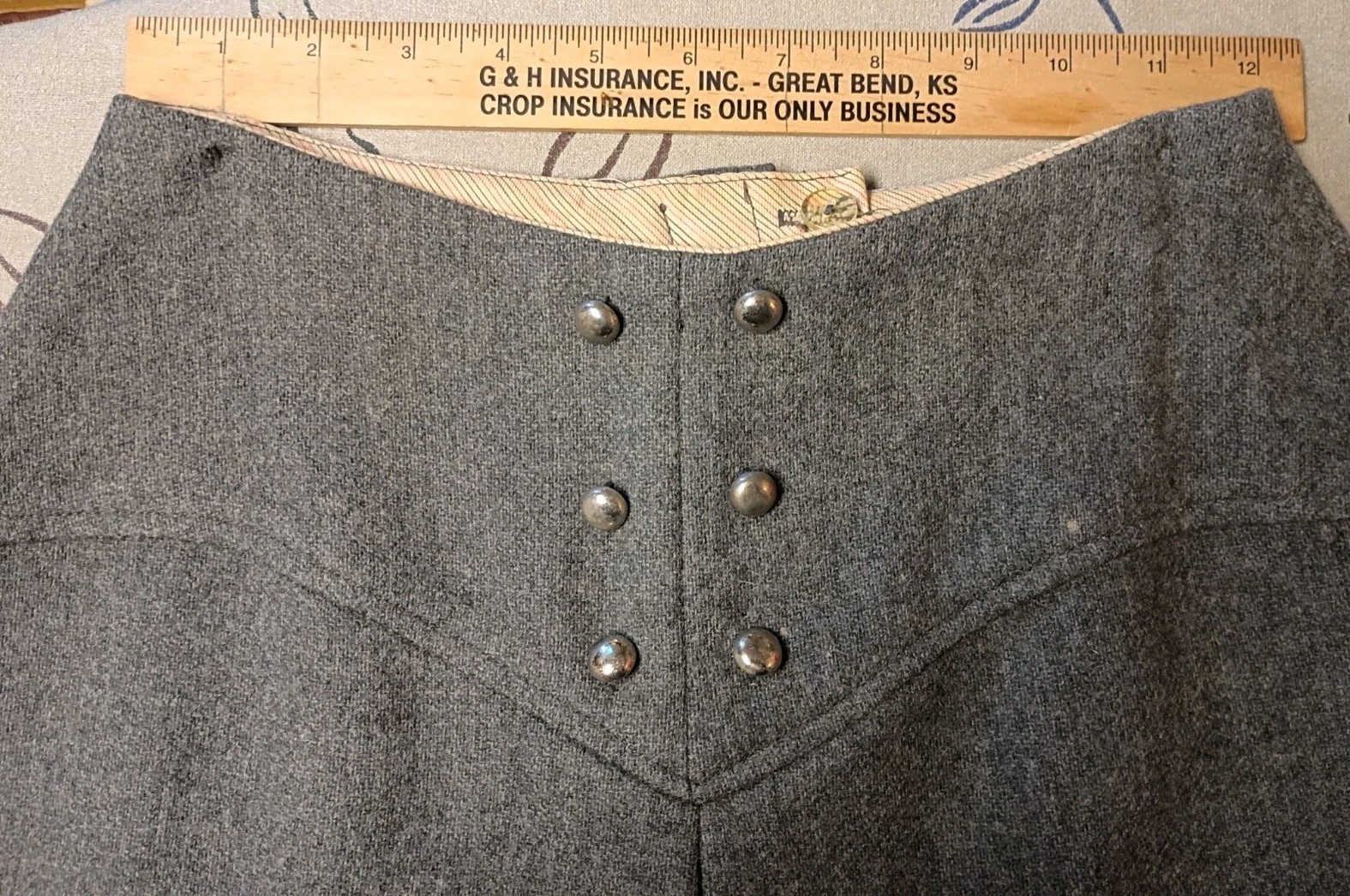 Vintage 1960s Sears Jr Bazaar Wool Mini Skirt Size 9 Dry Clean 12″ Waist Buttons