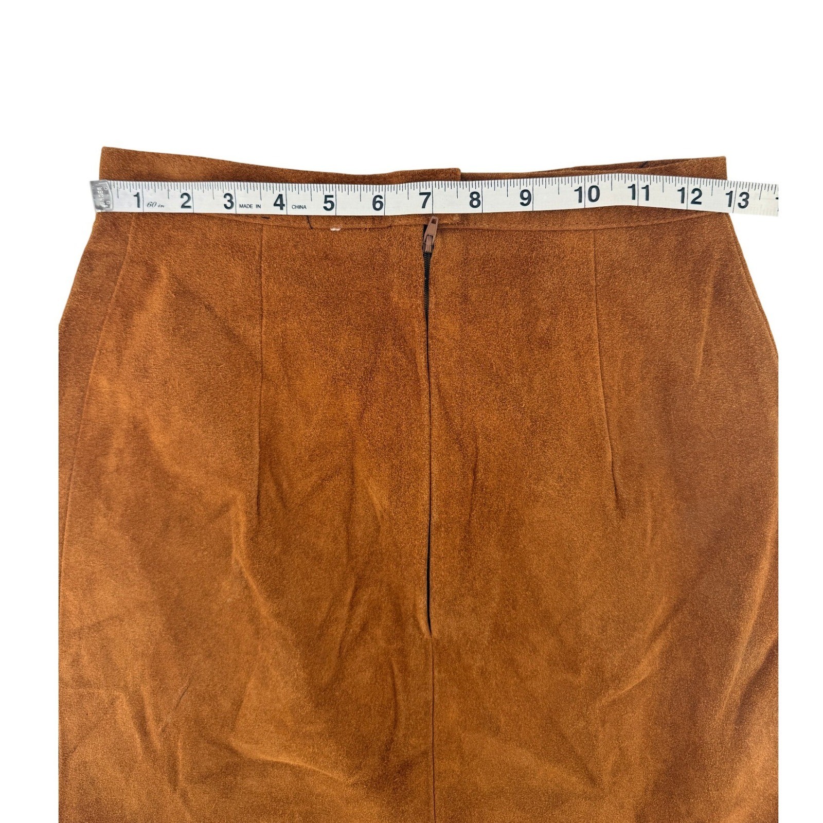 Phoenix Vintage 80’s Brown Suede Leather Mini Skirt Western Made in USA Cowgirl