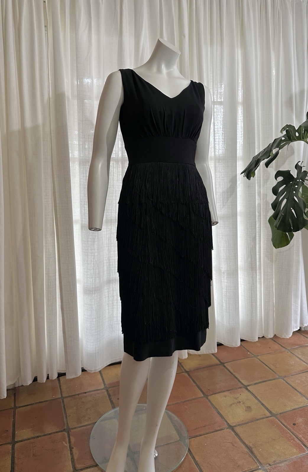 1960s Lilli Diamond Fringe Party Dress New Years Holidays Vintage Cocktail Dress
