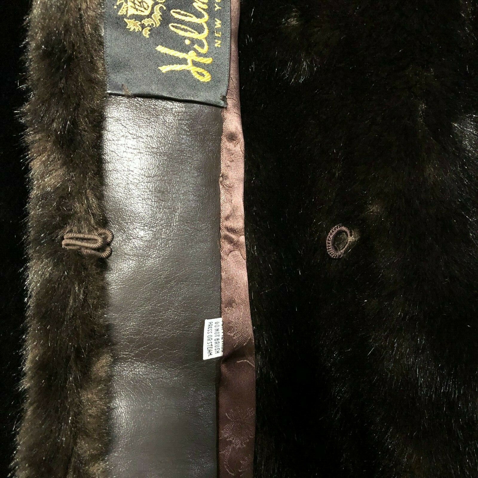 Vintage Hillmoor NY Tissavel France S/M Faux Fur Jacket Coat Brown Union Made