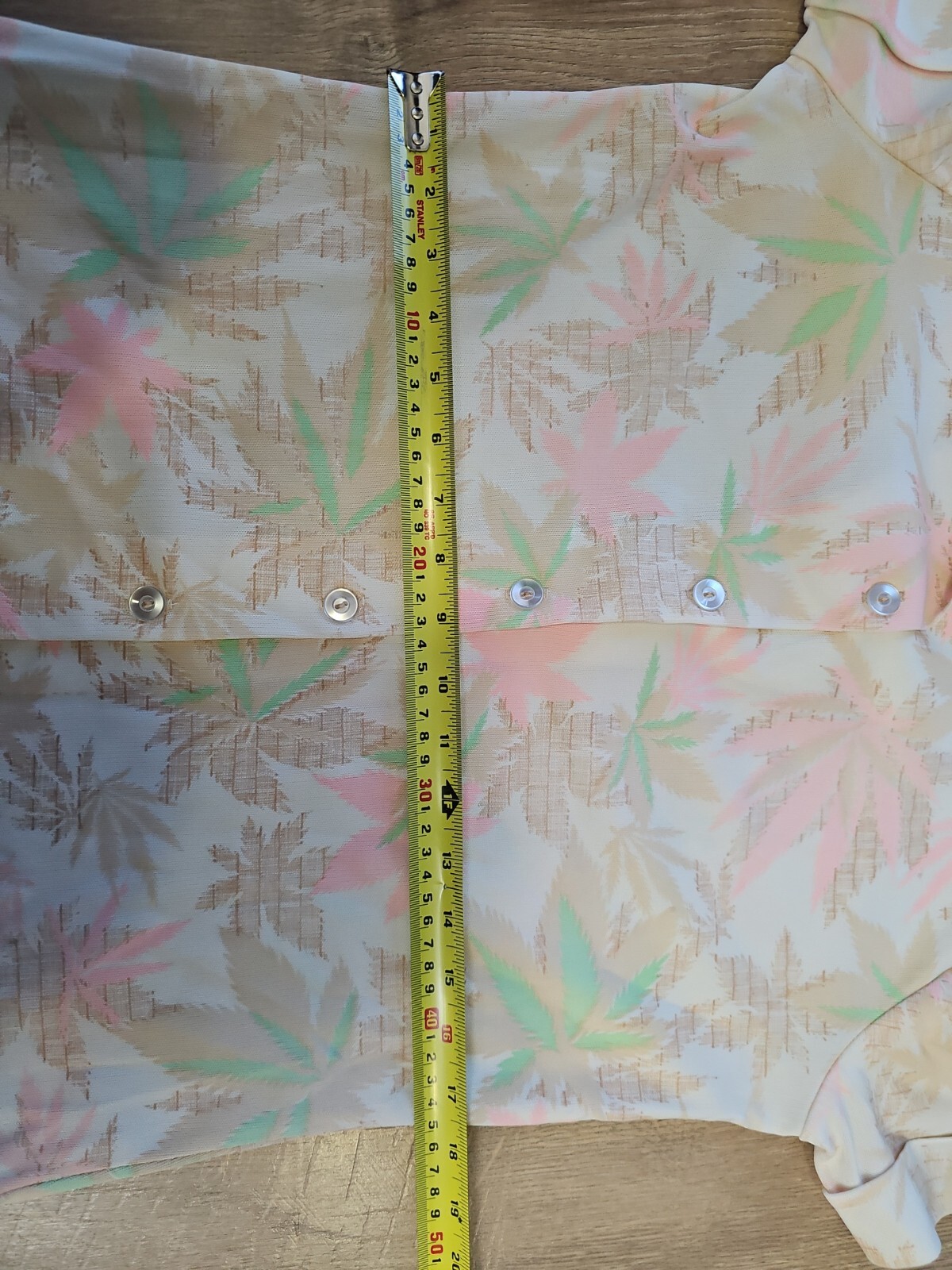 Vintage’70 Retro Hippie Mod Gogo Cannabis Patterns Top/Big Collar