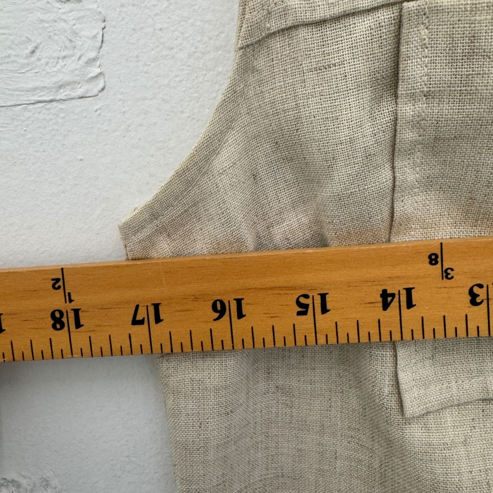 Vintage Cos Cob Womens Beige Sleeveless Shift Dress Mod Button Detail Size 12