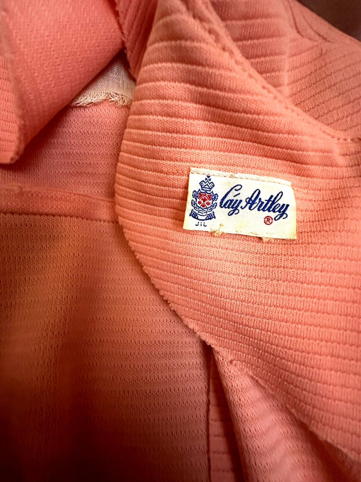 CAY ARTLEY VNTGE TANGERINE ORANGE 60s MOD GOGO MID TEXTURED CHEMISE SHIFT DRESS