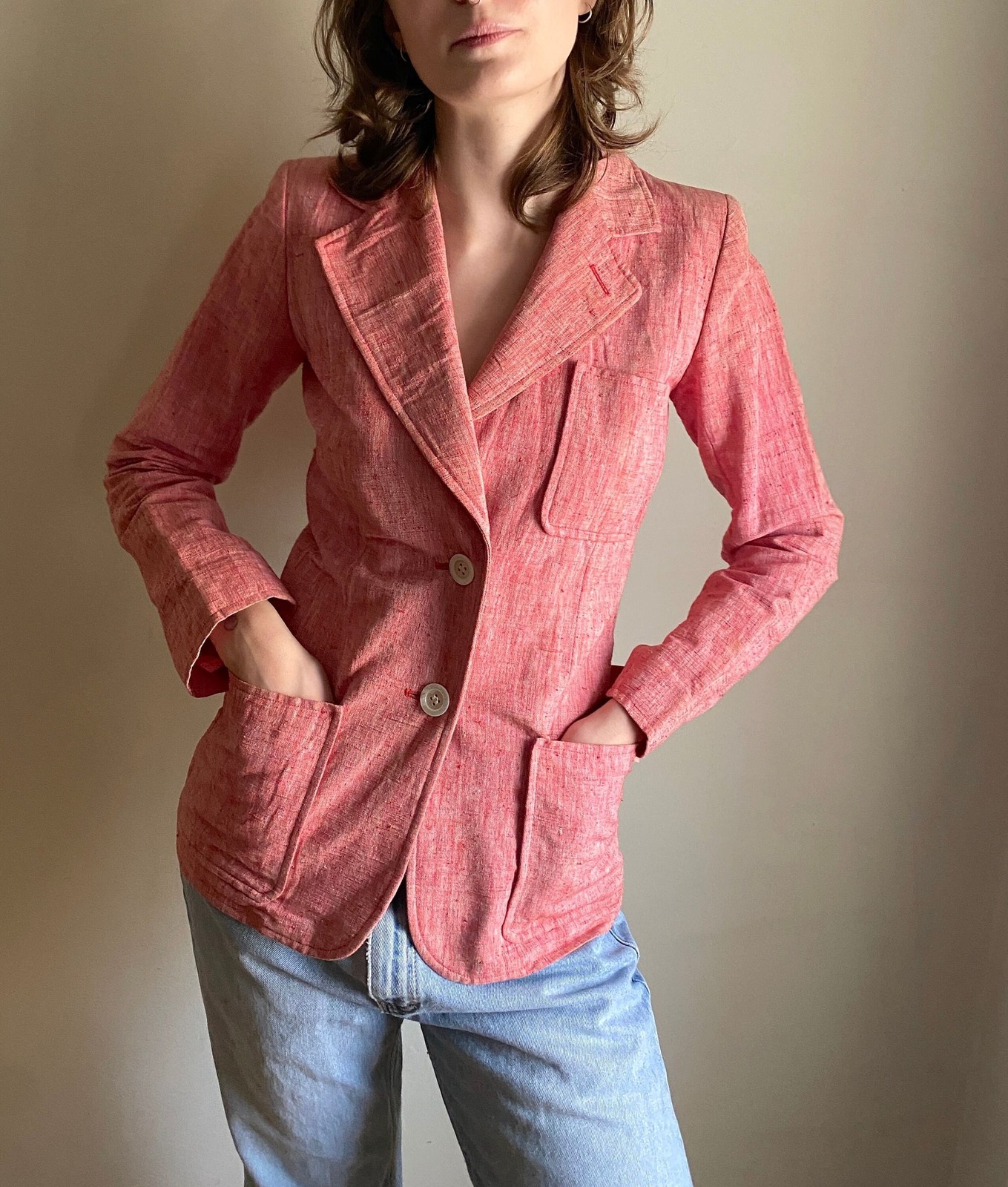 1970s Yves Saint Laurent blazer / 70s tailored linen blazer