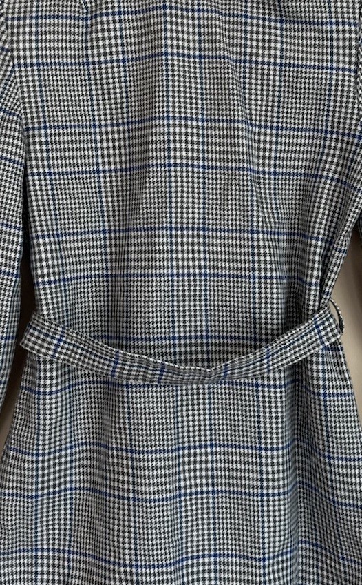 Vintage Jacket Wool 60s 70s Houndstooth Belted Blazer Womens Size Small