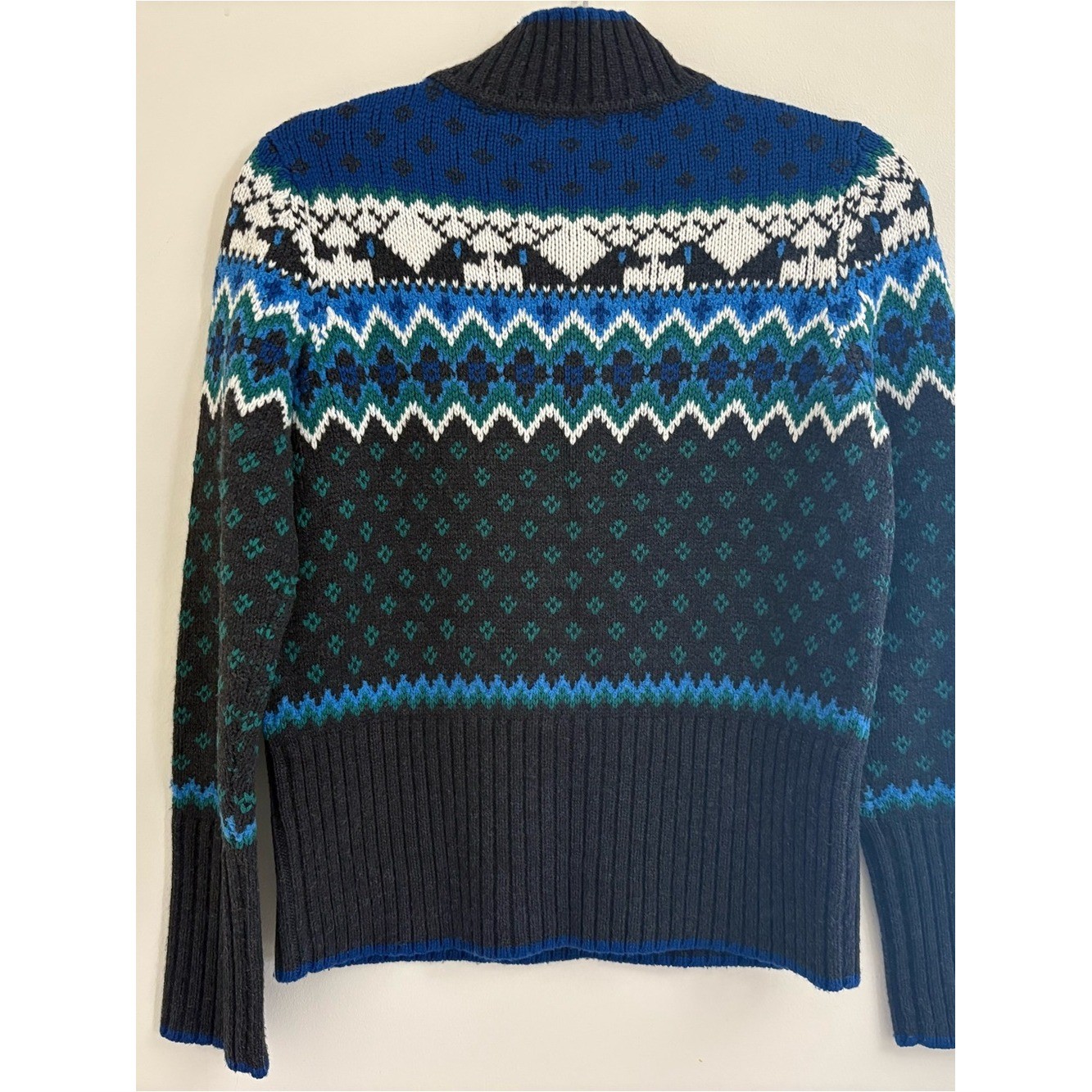 Vintage Liz Claiborne Fair Isle Nordic Wool Blend Ski Sweater Smal heritage knit