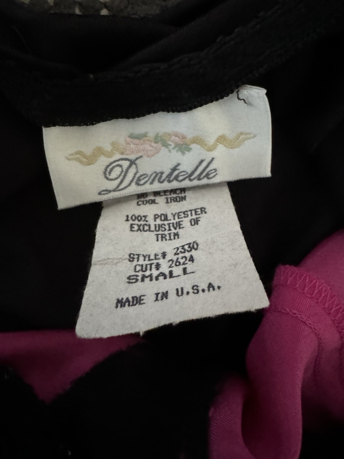 Vtg 80s Pink Black Lace Underwire Bra Lingerie Bodysuit Snap Crotch