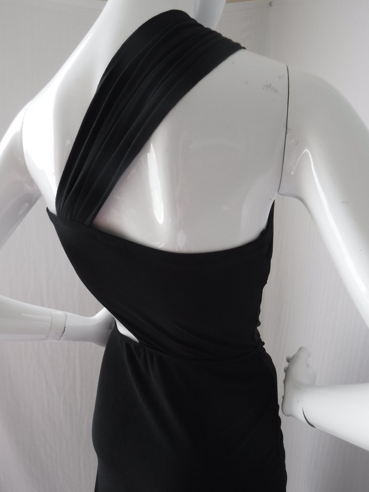 VTG 90s New FREDERICKS of HOLLYWOOD Dress Slinky Sexy Stretch Semi Sheer Meow! S