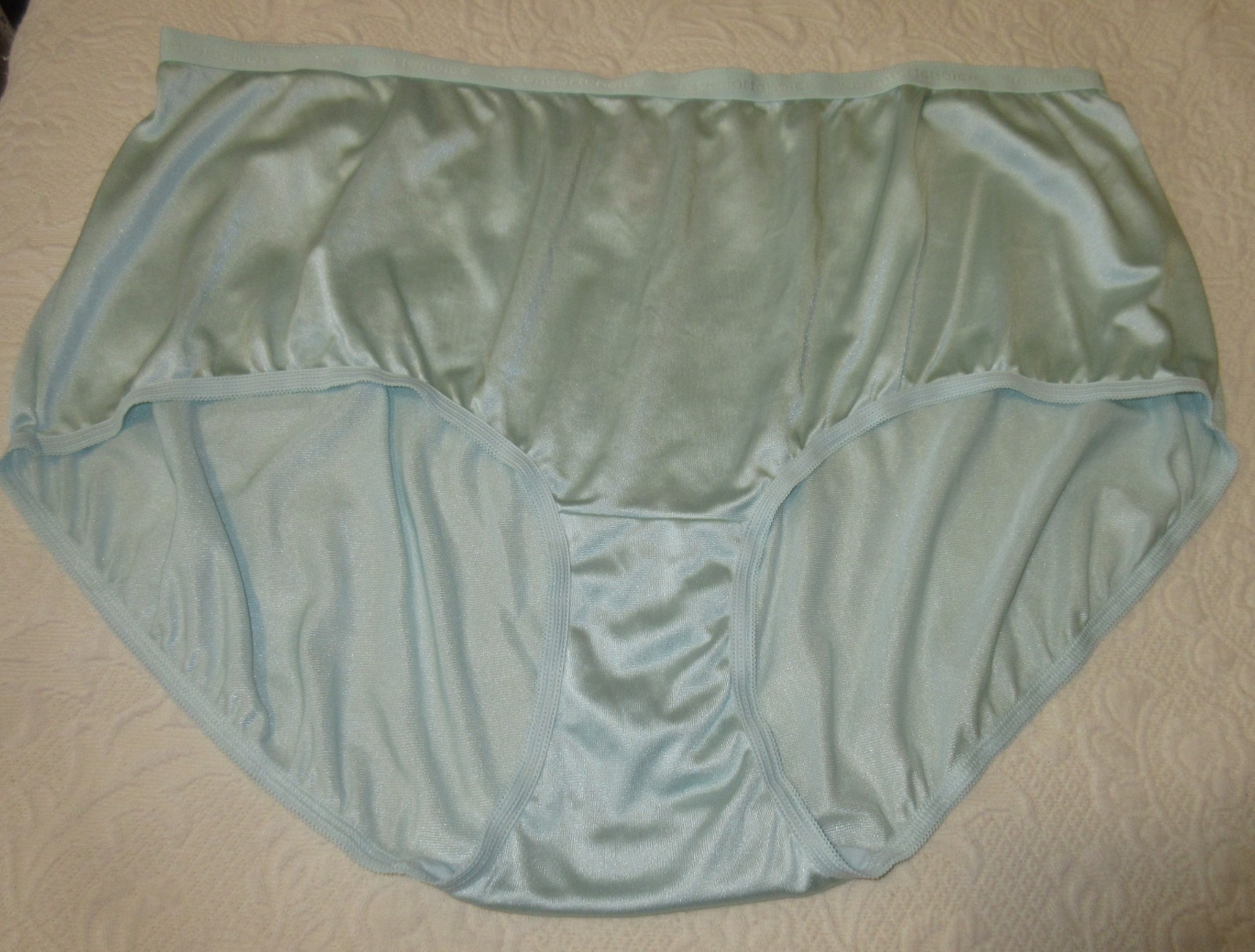 vtg COMFORT CHOICE sheer nylon GREEN SISSY GRANNY panties brief sz 12 / 5XL