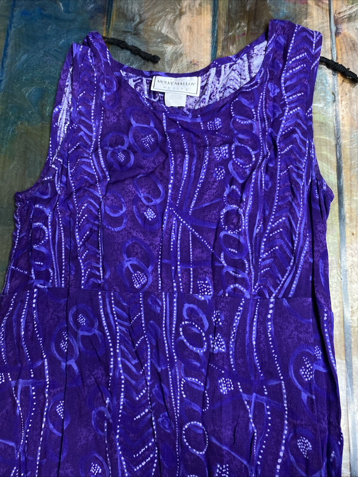 Vintage 70’s Molly Mallow Petite Purple Casual/Party Dress/ Jacket Size 8