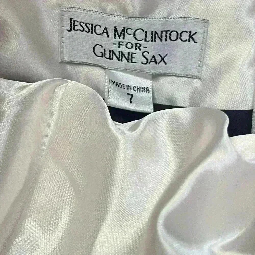 NWT Vtg Jessica McClintock for Gunne Sax Party Dress Black White Gold Juniors 7