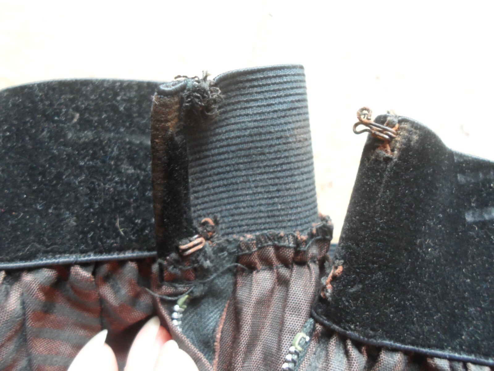 Ilene Ricky Vintage 50’s 40’s full circle skirt black brown XS velvet stripe