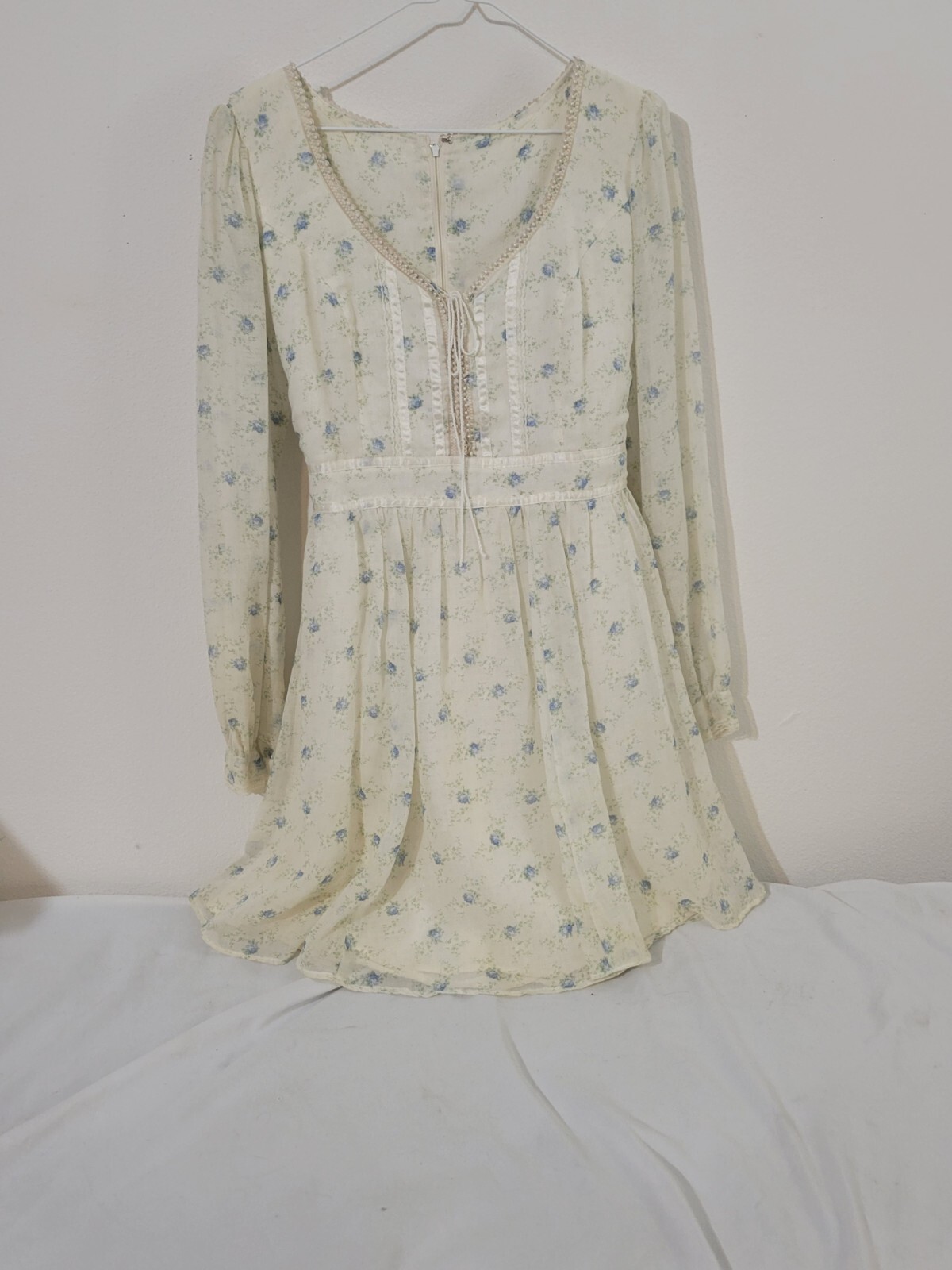 Vintage Floral Midi Fit & Flare Prairie Cottage Dress Full Circle Skirt Sz. 7/8