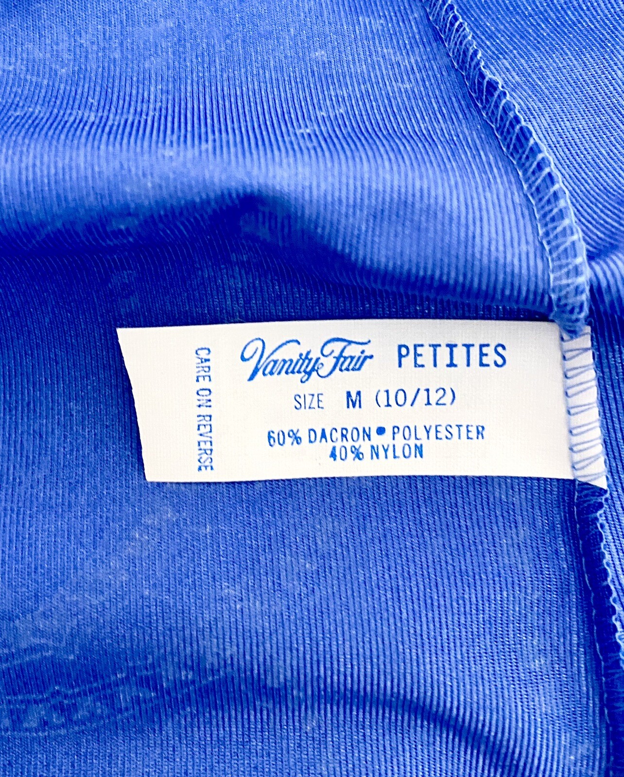 NWT Vintage Vanity Fair Long Blue Satin Robe House Coat Peignoir Womens Petite M