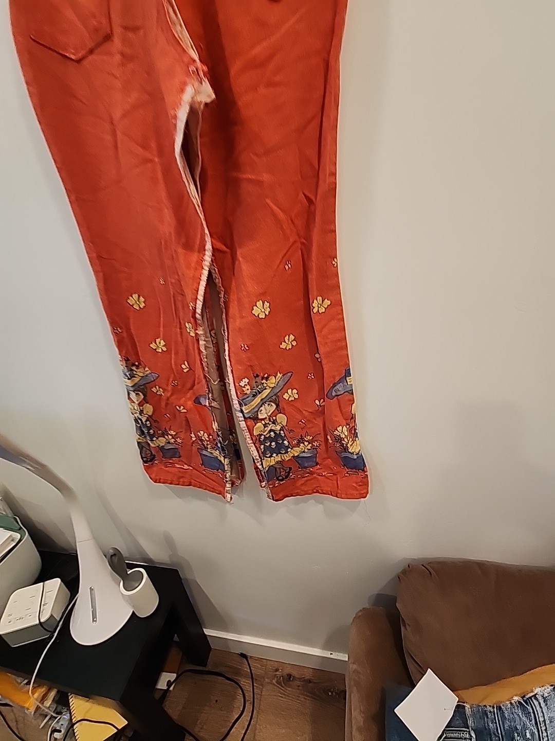 sears 70’s bell bottom pants orange petticoats pantaloons girls 14 26 w jeans